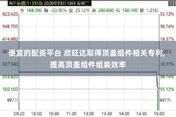 便宜的配资平台 欣旺达取得顶盖组件相关专利, 提高顶盖组件组装效率
