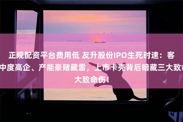 正规配资平台费用低 友升股份IPO生死时速：客户集中度高企、产能豪赌藏雷，上市卡壳背后暗藏三大致命伤！